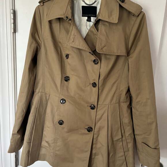 Banana Republic Short Peplum Trench Coat - Picture 1 of 11